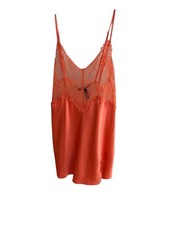 Victoria  s Secret Coral Lace Babydoll Nightgown Adjustable Straps Size S