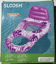 SLOOSH Pool Lounge Float Adult, Inflatable Pool Raft Floaties W/Cup Holders PINK