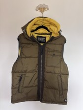 Chaleco acolchado con capucha Scotch & Soda Amsterdam verde oliva amarillo relleno Kapok mediano