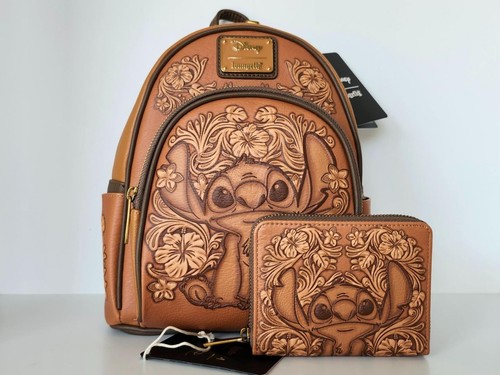 Loungefly Lilo & Stitch Tonal Stitch Carving Mini Backpack & Wallet Set Carve