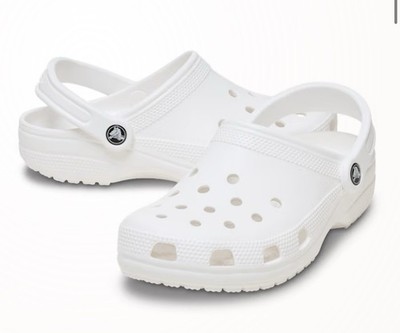 Crocs White 10 Men s Classic Clog NWT Unisex Slip On  Fast Shipping.