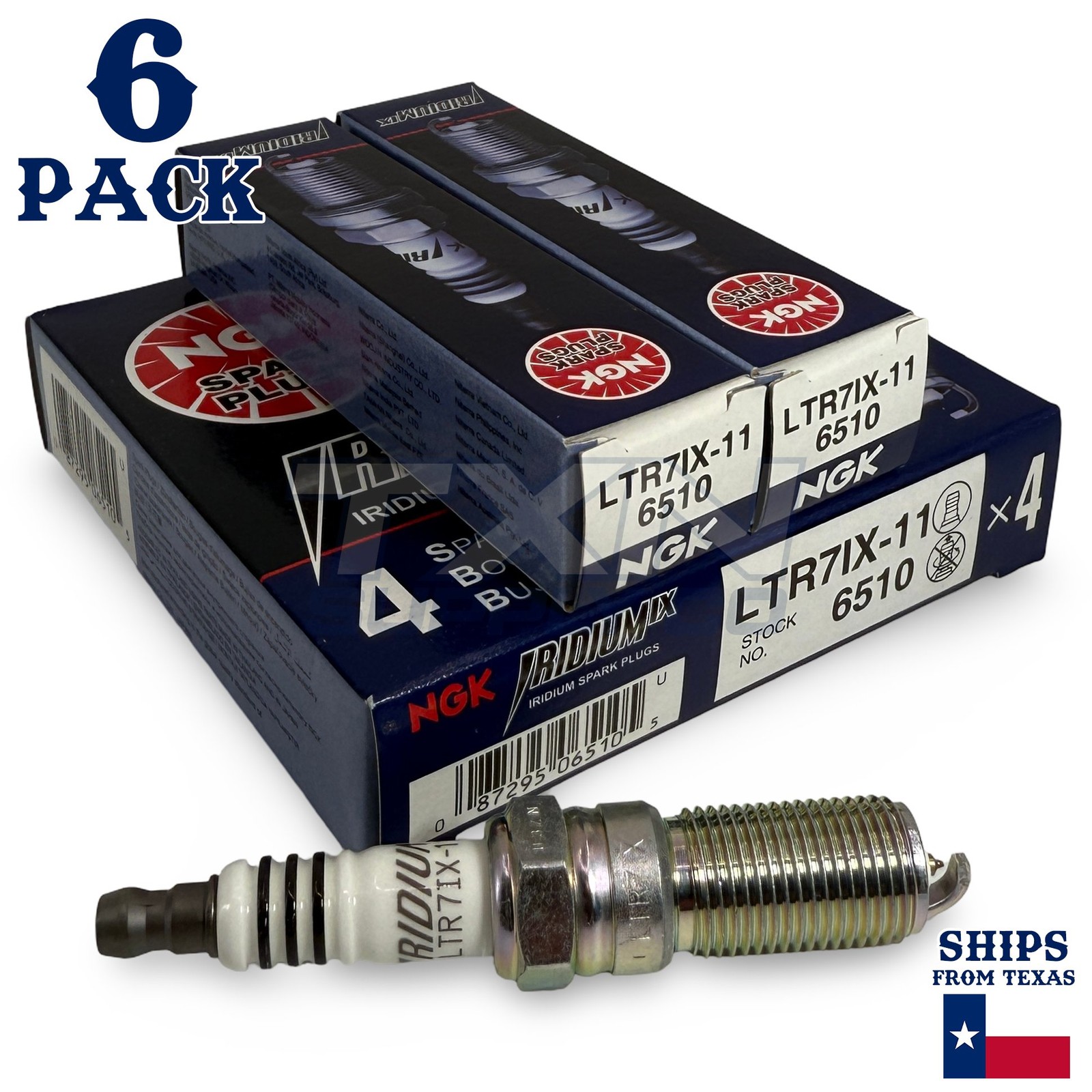 6 Pack NGK Iridium IX 6510 Spark Plugs LTR7IX-11