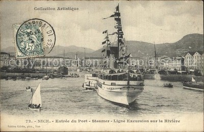 Nice Alpes Maritimes Entree du Port Steamer Ligne Excursion sur la Riviere