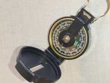 Black Plastic Compass with Gold Accents