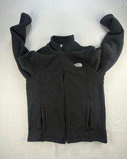 The North Face Mens Large Black Full Zip Fleece Jacket Logo Outdoor Coat