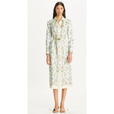 Tory Burch SILK TWILL SHIRTDRESS In Bunny Print Size 6 ~ Pristine