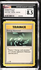 CGC 8.5 Energy Removal 92/102 1st Edition Shadowless Base Set Pokemon Card