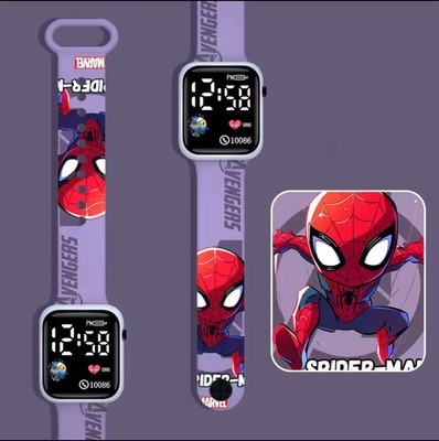 Spider Man Children's Watch Kids LED Waterproof Silicone Bracelet Gift | UK