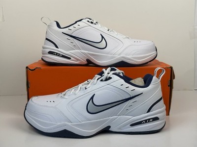 Nike Air Monarch IV Sneakers Men Sz 12 4E Wide White/Metallic Silver 415445 102