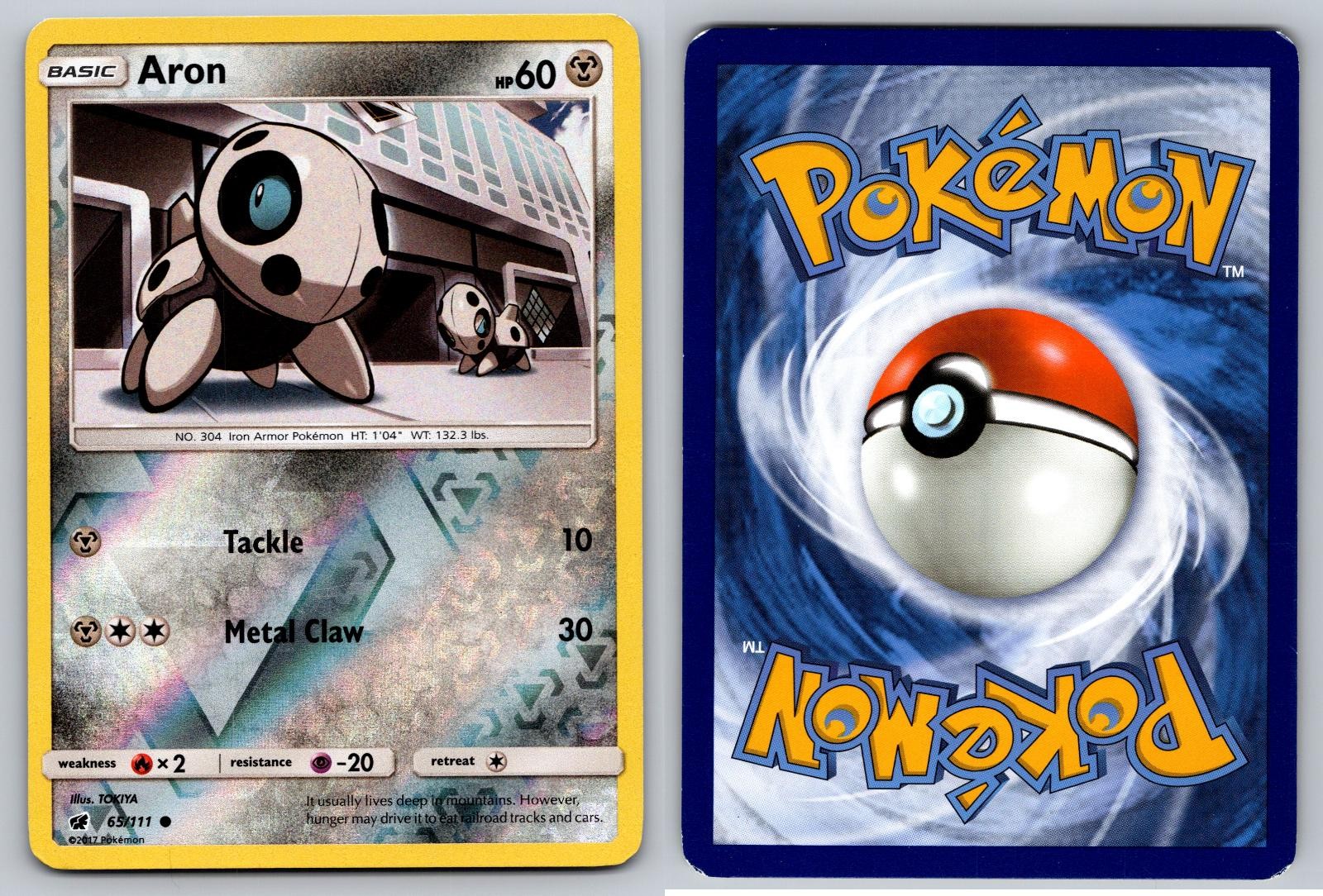 ARON 65/111 COMMON CRIMSON INVASION POKEMON REVERSE HOLO LP