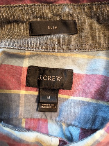 J. Camicia girocollo uomo media a quadri slim fit tasca con bottoni - Foto 3 di 4