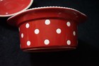 Savinio Designs red 2pc stonewear casserole dish with white dots and a lid — photo 8