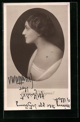 Schauspielerin Erica von Wagner, Seitenprofil, Ansichtskarte 1914 
