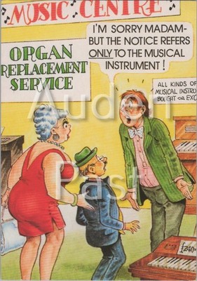 Bamforth Comic Music Centre Orgel Ersatz Service Postkarte