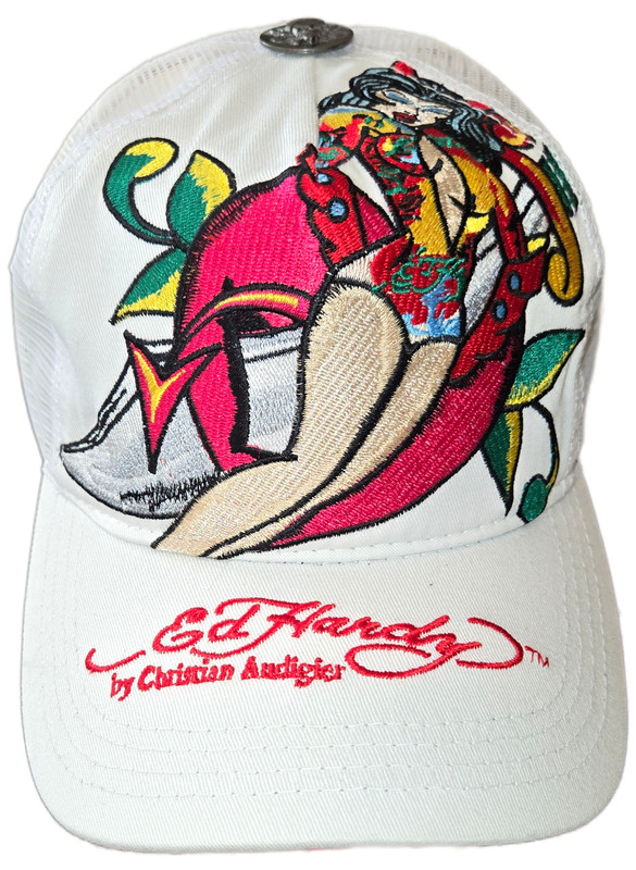 Ed Hardy Christian Audigier Trucker Cap Devil Pin Up New with Tag Vintage
