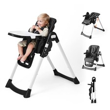 4 in 1 High Chair for Babies and Toddlers with Wheels, 8-Height Adjustable ...