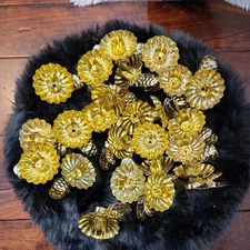 Lot Of 25 Vtg Clip On Christmas Tree Candle Holders Pinecone Gold Brass Tone NOS