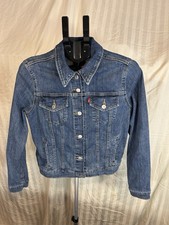 Levis Jacket Youth XL Unisex In Blue Denim Trucker Button Pockets Classic