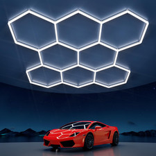 Hexagon Garage Lights: 245W 35 Pack 8 Grids LED Garage Lights - Easy Install 650