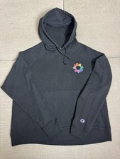 CHAMPION Womens Hoodie Jumper XL Black Cotton