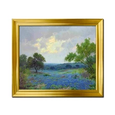 Framed Art Texas Bluebonnets Landscapes Oil Painting Printed on canvas Wall Art