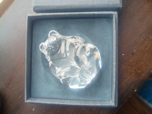 Steuben Glass Small Bear Figurine With Box Signed Mint