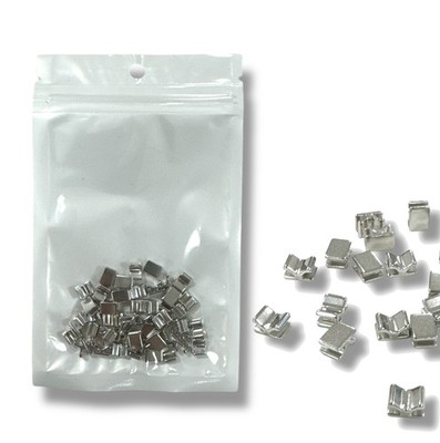 (0.08 EUR/Stück) YKK - Reißverschluss Stopper *SILBER* unten 05M - BOTTOM STOP