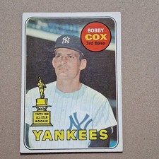 Topps 1968 Bobby Cox All-Star Rookie #237 New York Yankees Baseball Card. rookie card picture