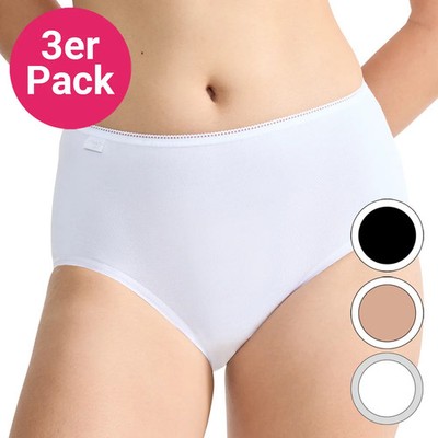 Sloggi 24/7 Cotton Midi Slip, 3er Pack, Baumwolle, weiss, schwarz, haut, 38 - 52