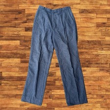 Vintage 60  s Happy Legs Pleated Pants Women  s Size 13 28x30 Navy Blue