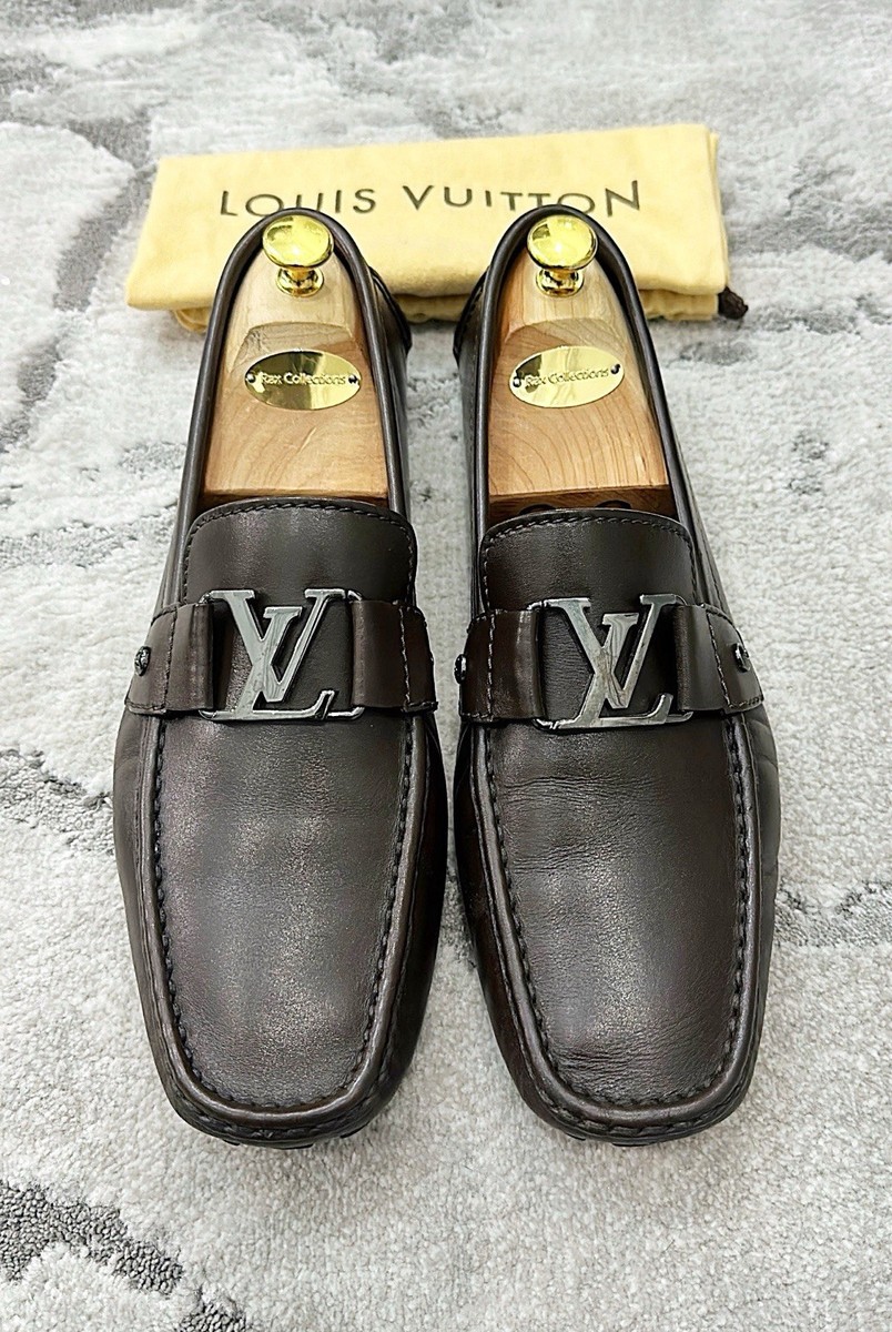 Authentic Louis Vuitton Monte Carlo Brown Leather Mens Loafer US9