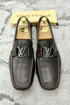 Authentic Louis Vuitton Monte Carlo Brown Leather Mens Loafer US9