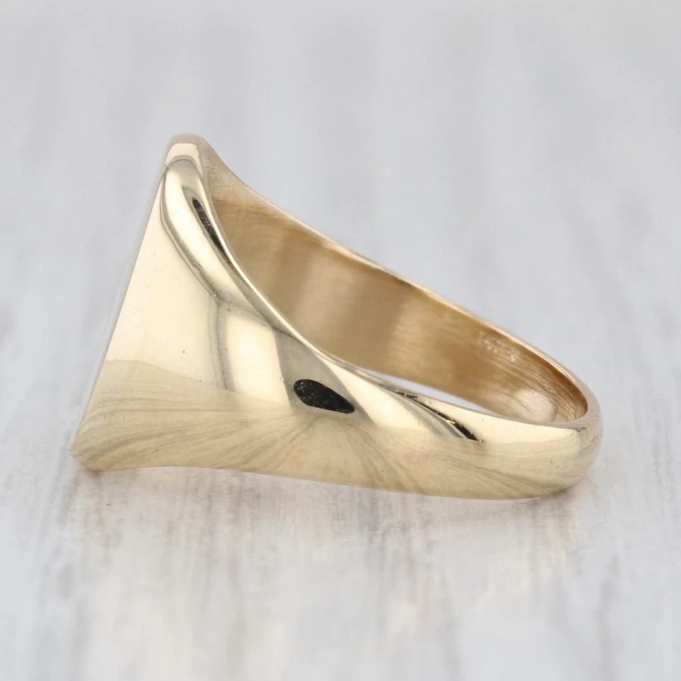 Anillo Sello Grabable Oro Amarillo 14k Talla 7.75 Foto 3 de 4