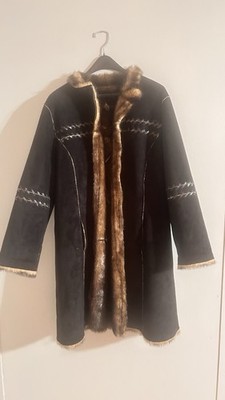 Terry Lewis Classic Black Suede Faux Fur Reversible Woman s Coat