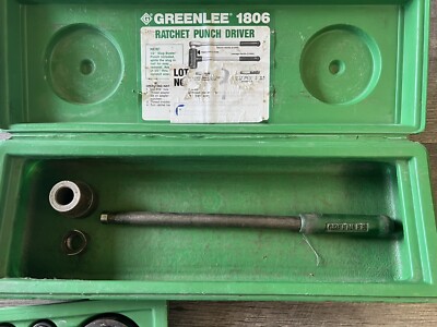 Greenlee Ratchet Knockout Punch Driver Set 1806 - SEE PHOTOS