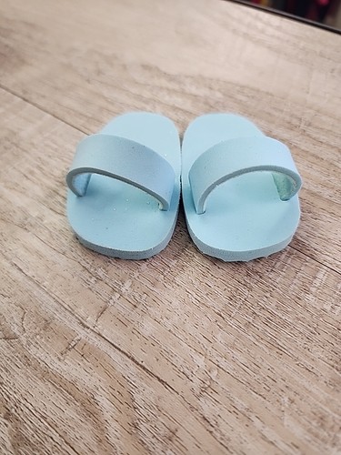  American Girl Spa Treatment Kit Teal Blue Foam Slide Shoe Sandal  - Picture 2 of 3