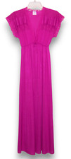 Jill Andrea of New York Vintage Nightgown Women Sz S Magenta Nylon USA Lingerie