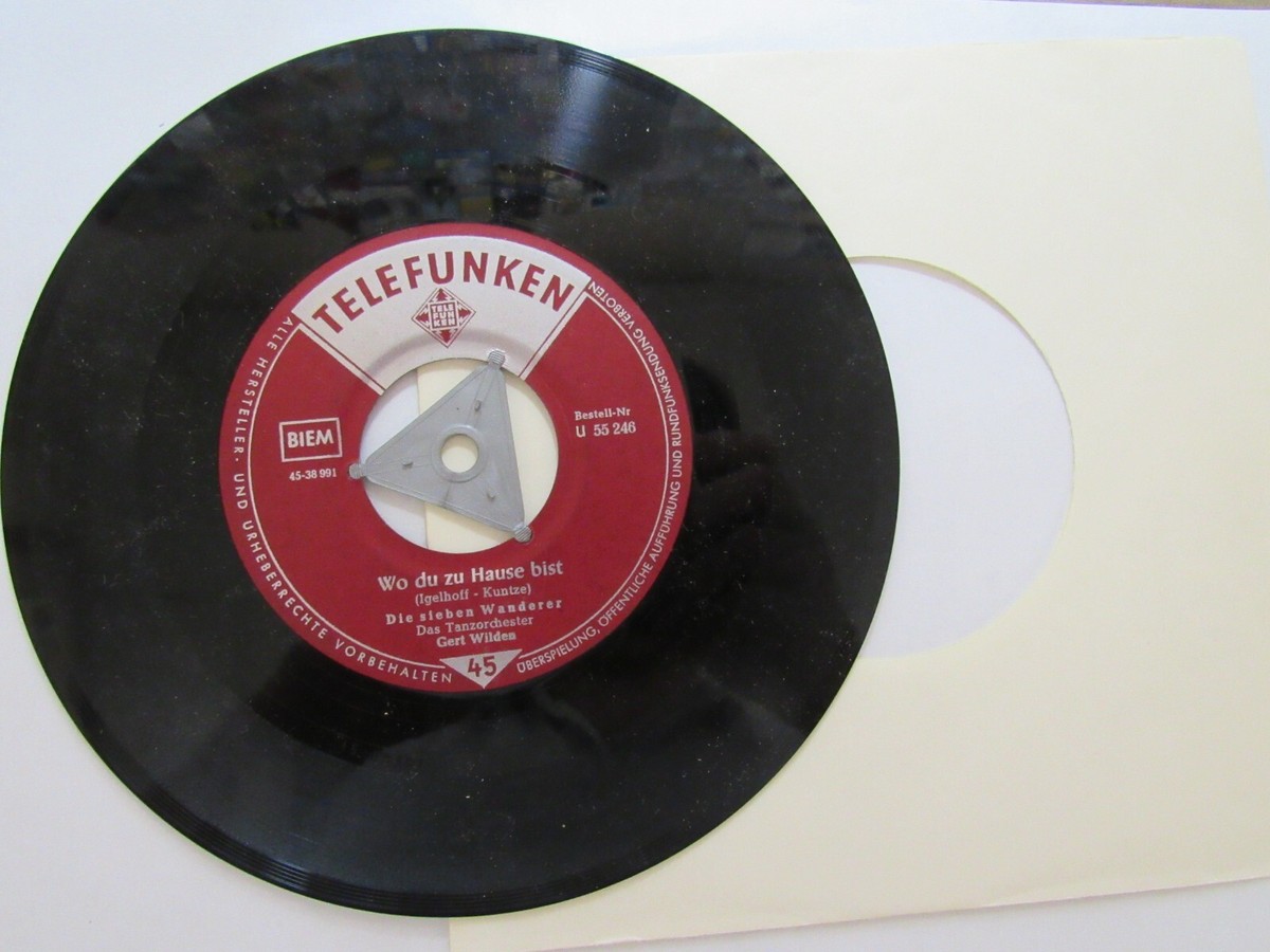 Old 45 RPM German Record - Telefunken U 55 246 - Sieben Wanderer