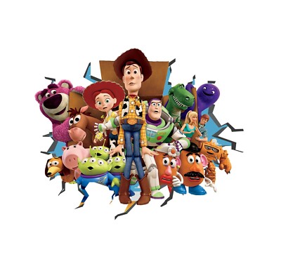 Toy Story Design-Aufkleber 3D-Kunstaufkleber Vinyl Zimmer Schlafzimmer Wandbild Kinderzimmer 2