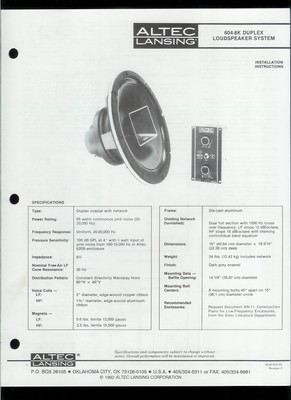 Rare Factory Altec 604 8K Duplex 