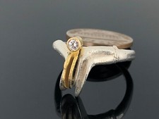 ausgefallener Brillant Design Ring Silber 925 & Gold 750 - Reister & Becker