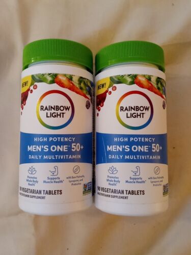 2) Rainbow Light Men’s One 50+ Daily Multivitamin, 90 Tablets Each -EXP: 08/2024