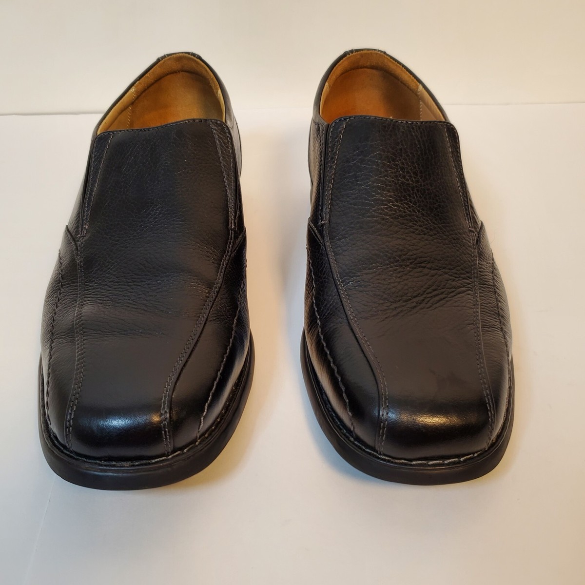 Nunn Bush Mens Black Pebbled Leather Slip On Loafers Bicycle Toe 81044 Size 12 M Amazon.com | Nunn Bush mens Bleeker Street Slip on With Kore  main image 4