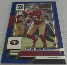 2022 Donruss Football Trey Lance San Francisco 49ers Press Proof Blue #25