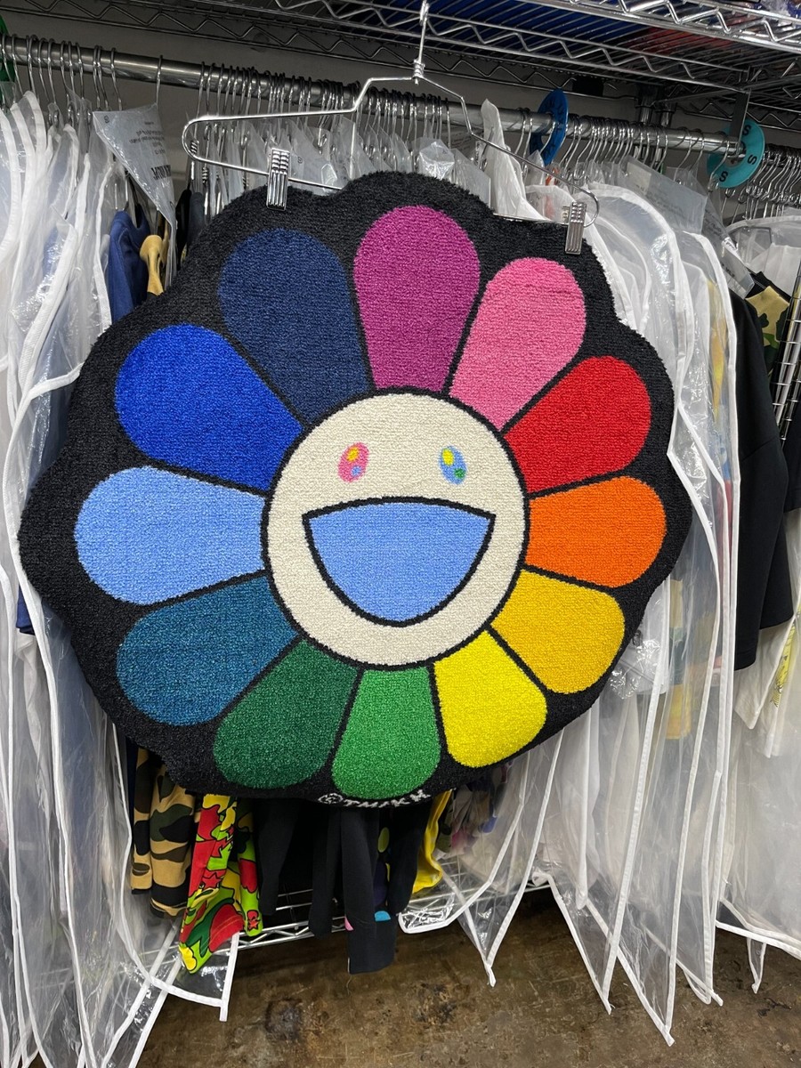 Flower Floor Mat Rainbow × Ecru村上隆フロアマット玄関マット - 玄関