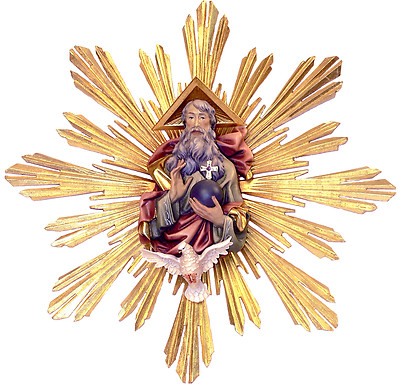 God the Father with Holy Spirit & Shine, Wood, Wood Carving