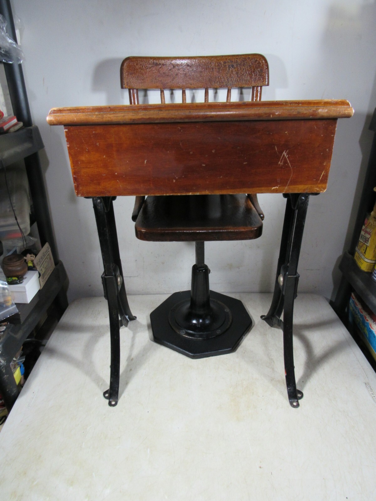Vintage/Antique Heywood Eclipse Grammar School Children's Desk & Chair