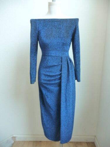Vintage 80s blue metallic Bodycon dress - Picture 2 of 5