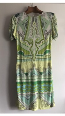 Roberto Cavalli Damen Kleid Top Zustand Gr 46 It Mehrfarbig 100% Viskose Italy 