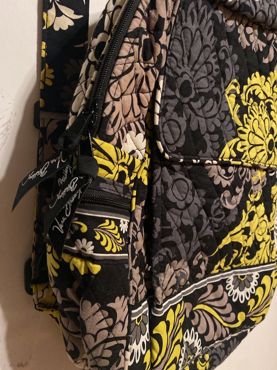 Vera Bradley Quilted Backpack ToteBag Black Baroque Floral  display picture 1